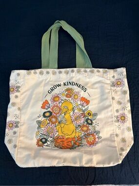 Sesame Street, Big Bird Canvas Tote Bag with Green and Yellow Accents